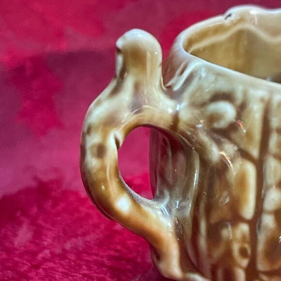 Antique RARE “Tree Trunk” Look Porcelain Demitasse Teacup and Saucer - Picture 10 of 15